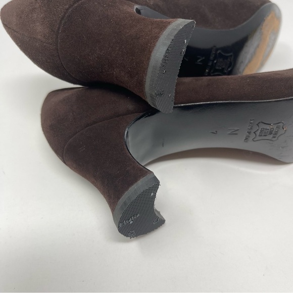 Vintage Yves Saint Laurent Suede Brown Classic Pumps Heels Sz 7 N Fits Narrow - Picture 7 of 8